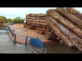 10 Extreme Dangerous Fast Logging Wood Truck Driving Skill Heavy Equipment Loading Climbing Working