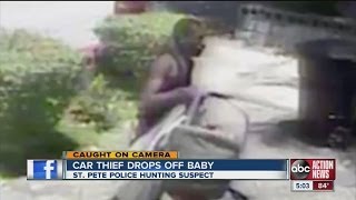 Car thief drops off baby