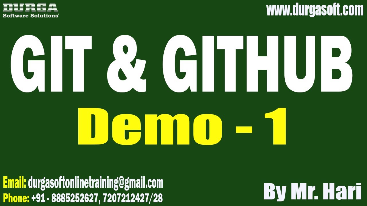 GIT & GITHUB tutorials || Demo - 1 || by Mr. Hari On 27-10-2025 @9PM ...