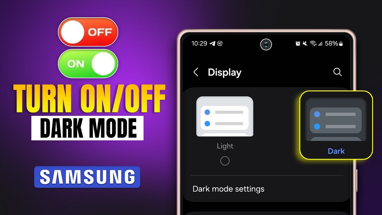 How to Turn On or Off Dark Mode Samsung | Enable and Disable Dark Mode ...