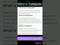 What is computer||what is hardware||what is software #viralshort #cseducation