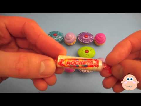 Surprise Egg Candy Opening Cupcake And Ice Cream Containers 