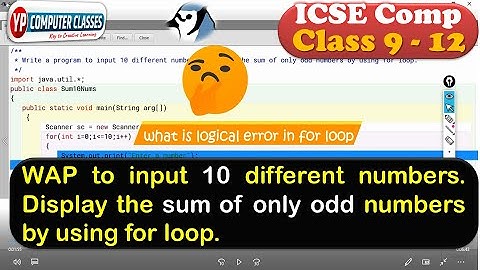 How to Find Sum of Odd numbers in Java | how to use for loop | YP Computer Classes