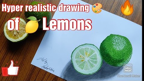 Hyper realistic drawing of 🍋Lemons