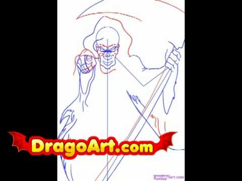 How to draw a grim reaper, step by step - YouTube