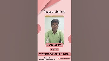 Student Successfully Placed | PYTHON Full Stack Development | Jspiders Marathahalli | K V BHARATH