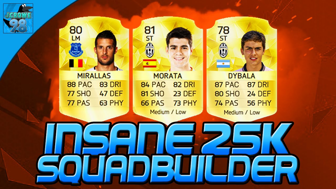 FIFA 16 INSANE 25k HYBRID SQUAD BUILDER! w/ DYBALA, MORATA & MIRALLAS!