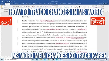 How to track changes in MS Word | Track Changes in Word | Track changes in Any Document in MS Word