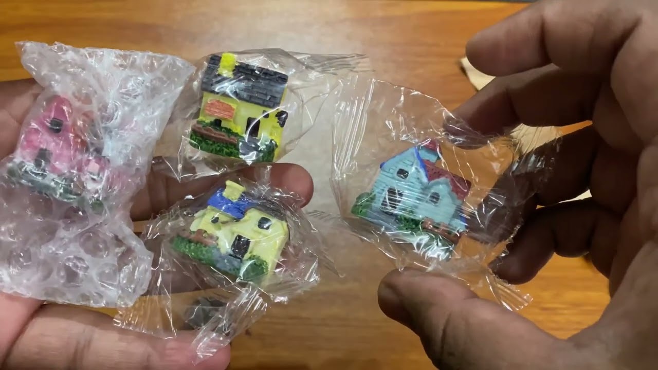 Chocozone pack of 4 house miniatures garden decor || decoration gift for home ||amazone product