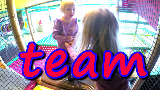 Indoor Playground Family Fun For Kids Part 7 With Spelling | Ball Pits, Slides, Tunnels, Rides