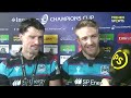 Glasgow Warriors' Kyle Steyn and Adam Hastings speak after beating Toulouse