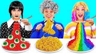 Wednesday vs Grandma Cooking Challenge | Easy Secret Hacks and Gadgets by PaRaRa Challenge