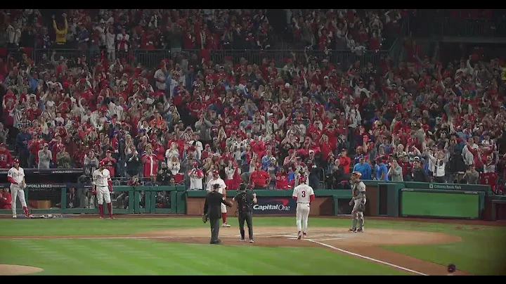 Pandemonium in Philadelphia as Bryce Harper homers...