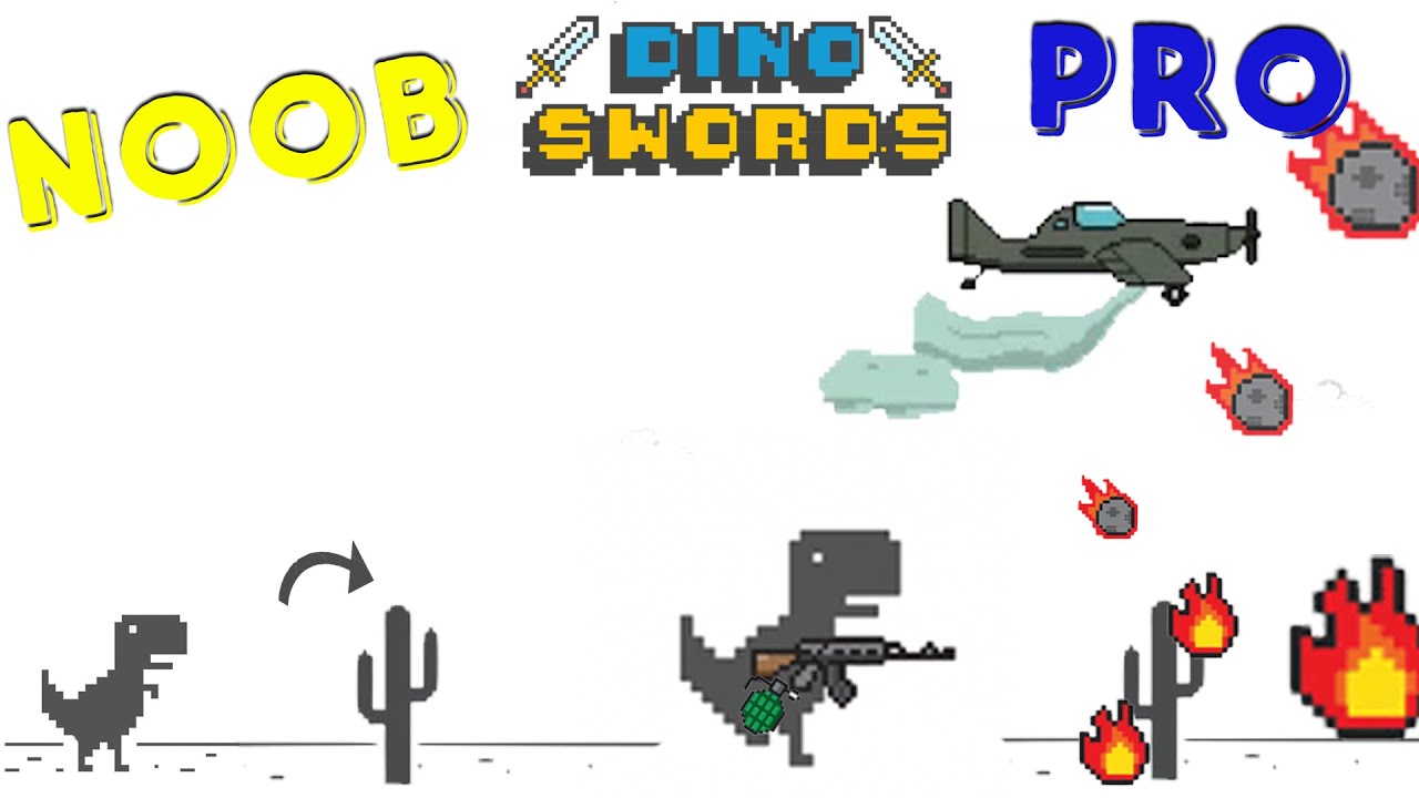 INCRIVEL!!! Dino Swords T-Rex Game do Google melhorado pra jogar