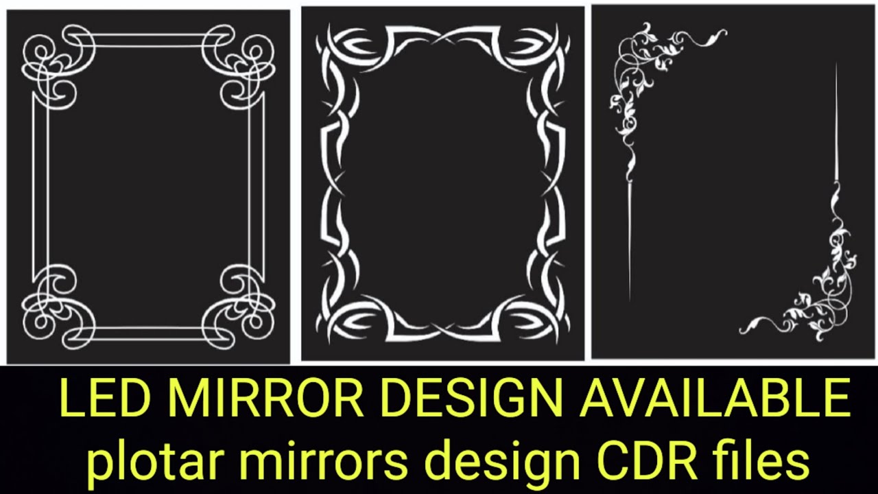 how to Glass mirrors LED design available|| plotar CDR files ...