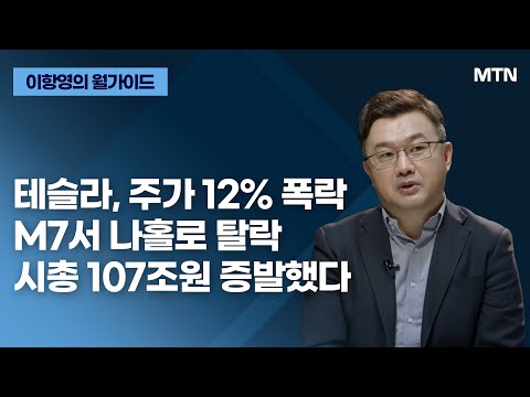 [이항영의 월가이드] 테슬라, 주가 12% 폭락 M7서 나홀로 탈락 시총 107조원 증발했다 / 머니투데이방송 (증시, 증권)