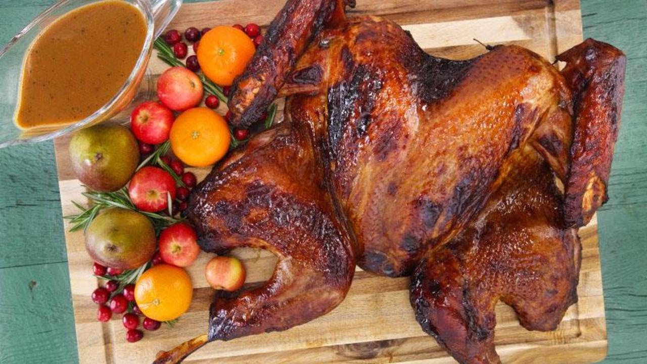 Whiskey-Brined Spatchcock Turkey | Rachael Ray Show