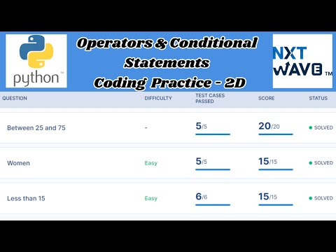 Operators & Conditional Statements | Coding Practice - 2D Answers | Python | NxtWave | CCBP 4.0