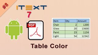 Table Color | iText 7 Android | iText 7 Java and Android Tutorial | create table in PDF using iText