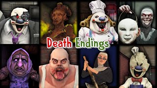 Ice Scream 1-8, Evil Nun 1-2 & The Broken Mask, Mr Meat 1-2, Witch Cry - Keplerians Death Endings