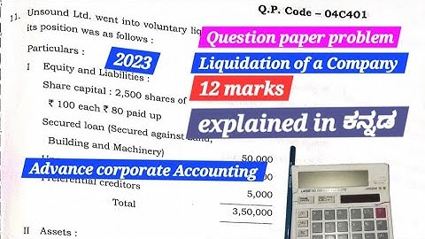 2023 question paper problem | 12 marks question | liquidation of a Company | #accounting #accounts