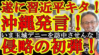 【遂に習近平が沖縄に言及！習近平が沖縄侵略走り出したぁ！中国習近平『中国と沖縄の関係は古く、深い』】『中国指導者の発言に意図のないものはない』この状況で沖縄県知事玉城デニーが中国に行って大丈夫なわけな