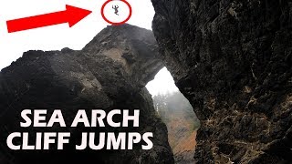 SEA ARCH CLIFF JUMPS! Exploring Oregons Coast Pt2 @adrenalineaddiction
