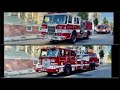 Providence RI Fire Department Engine 3 and Tower Ladder 1 Responding Dean St to Broadway