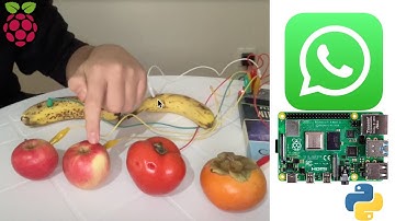 Whatsapp message write and send controlled by touching Fruits with Raspberry Pi and Python