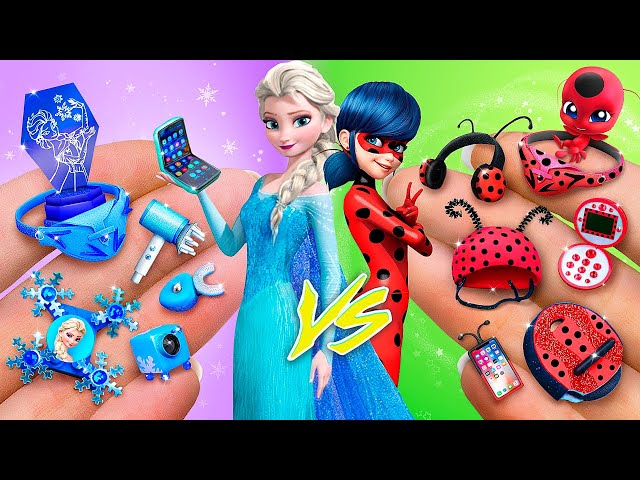 Elsa's Gadgets vs Ladybug's / 28 Frozen DIYs class=