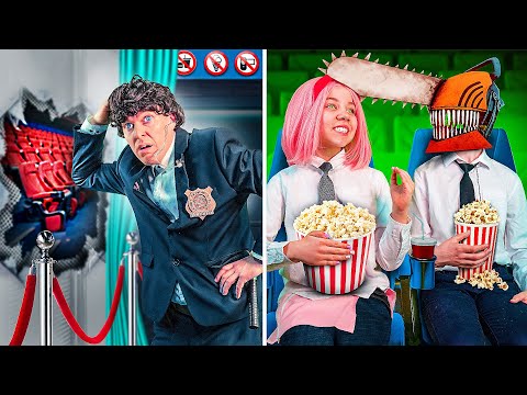 Anime in real life! How does Naruto get to the cinema! Chainsaw Man vs Cinema Guard!