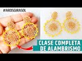 CLASE DE ALAMBRISMO / ARETES TIPO GIRASOL (BISUTERIA CON ALAMBRE) TUTORIAL  NIVEL AVANZADO / DIY