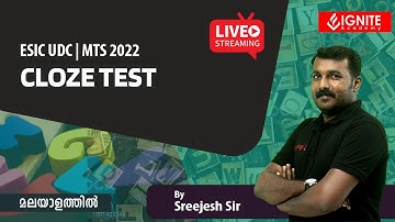 CLOZE TEST : ESIC UDC|MTS 2022