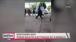 Sujetos armados roban boletas electorales en Tlapanalá | Destino 2024
