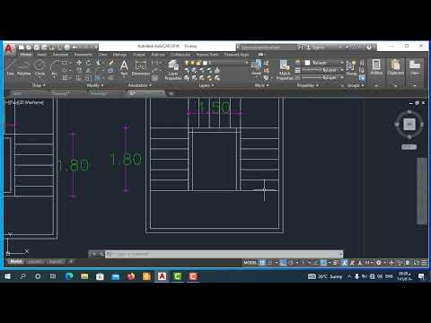  طريقة رسم سلم ثلاث قلبات في برنامج الاتوكاد 