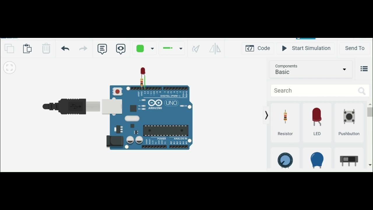 How to make simple blinking LED using Arduino in TinkerCad - YouTube