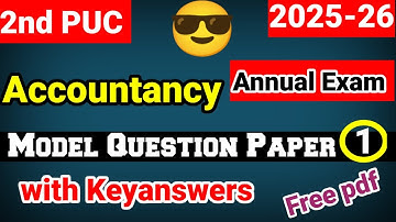 2nd PUC Accountancy Model Question Paper 2026 with answers