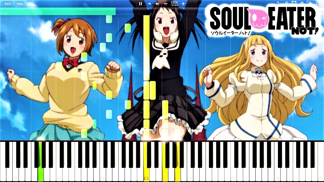 Soul Eater Not Op Monochrome Piano Tutorial ソウルイーターノット ピアノ Youtube