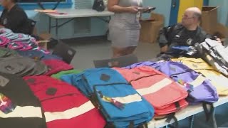 Over 400 book bags given away in BX, more to come