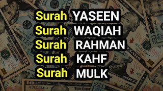 (QURAN) Surah Yasin, Surah Kahf, Surah Waqiah, Surah Rahman, Surah Mulk ( ruqyah )