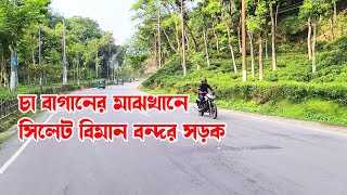 চা বাগানের মাঝে সিলেট বিমান বন্দর সড়ক- Osmani International Airport Road Sylhet