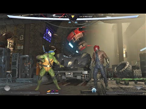 Leonardo TMNT vs Red Hood (Hardest AI) - Injustice 2