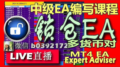 006.锁仓ea.值得研究研究 .MT4EA.EA中级编写课程+策略.柒侠伍义.7x51.马来西亚.槟城