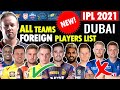 IPL 2021 Overseas Players list of all Teams | Squad of all New Updated Foreign Players in IPL 2021