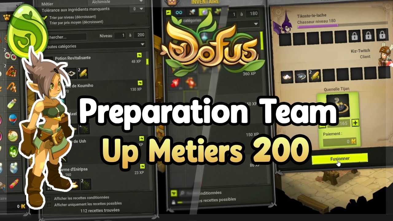 DOFUS ON FINI D'UP LES METIERS 200 DE LA TEAM