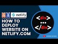 Deploy Website on Netlify.com || Free Deploy || Deploy your Project || Free hosting your project