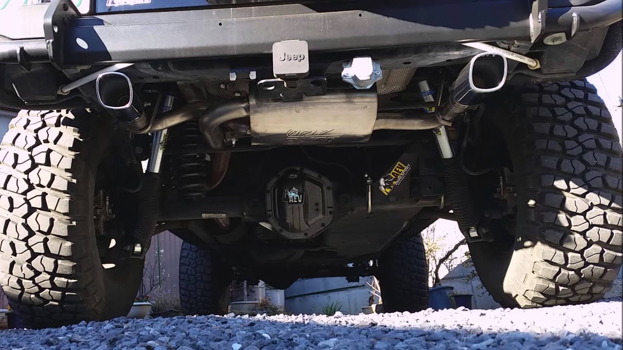 Jeep jk Borla Rear Section Exhaust ATAK - YouTube