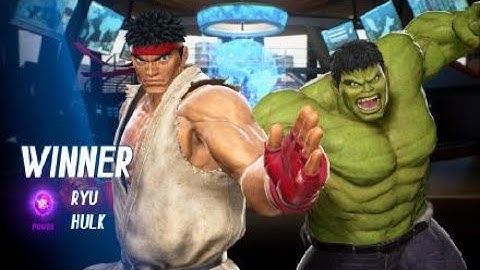 MARVEL VS. CAPCOM: INFINITE Ryu and hulk vs iron man and spiderman