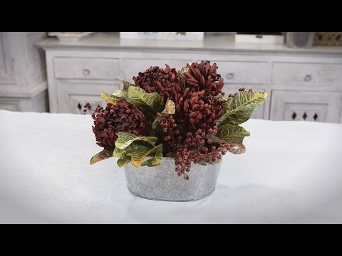 Chrysanthemum, Berry and Croton Arrangement Floristry Tutorial