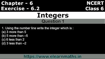 Integers | Class 6 Exercise 6.2 Question 1 | NCERT | Learn Maths